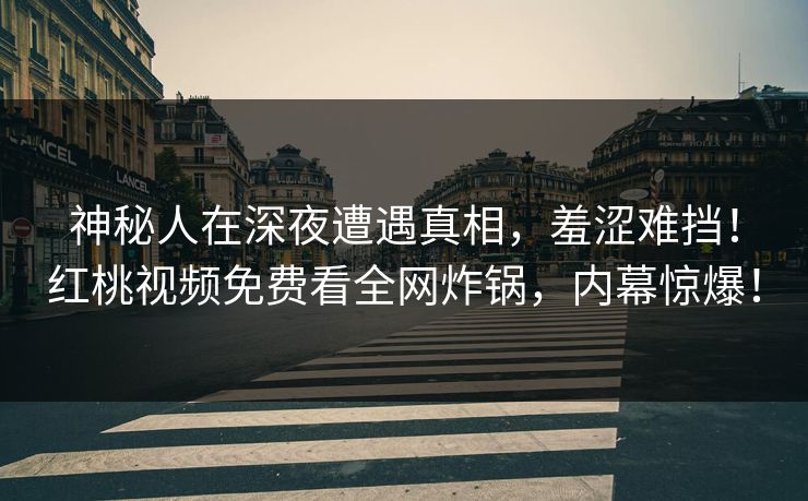 神秘人在深夜遭遇真相，羞涩难挡！红桃视频免费看全网炸锅，内幕惊爆！