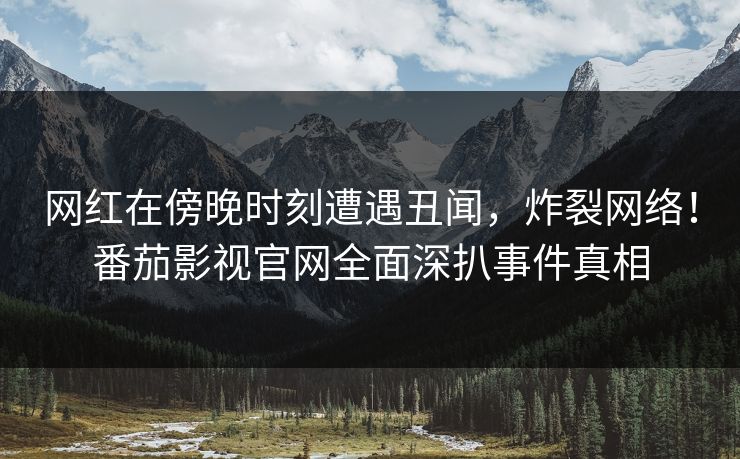 网红在傍晚时刻遭遇丑闻，炸裂网络！番茄影视官网全面深扒事件真相
